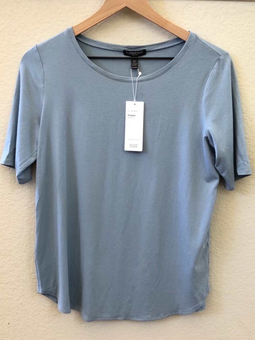 Eileen Fisher Crewneck Short-Sleeve
Top Blue Round Neck size MP
